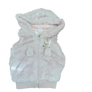 F26 Collection Girl Toddler Kids Sz 2T Faux Fur Hooded Vest Pink Unicorn NWT